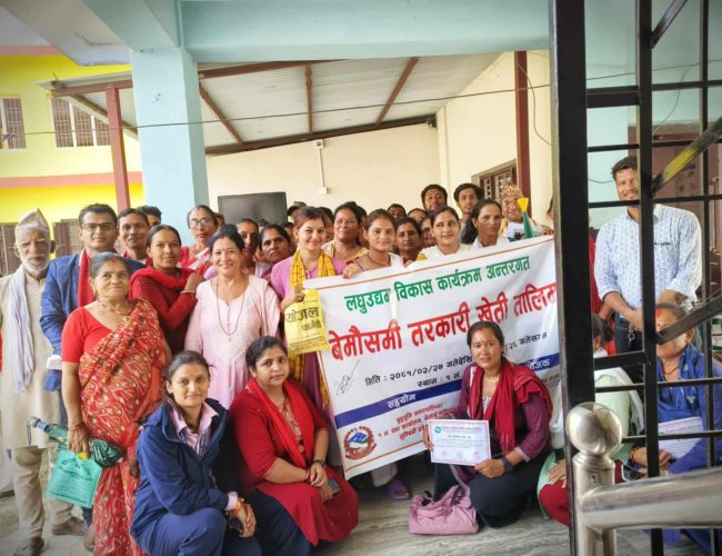 नेशनल लघुवित्तद्वारा बेमौसमी तरकारी खेती तालिम सम्पन्न